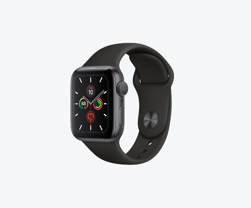 Apple Watch Series 7 (GPS + Cellular, 41mm) - Edelstahlgehäuse Silber, Sportarmband Sternenlicht - Regular
