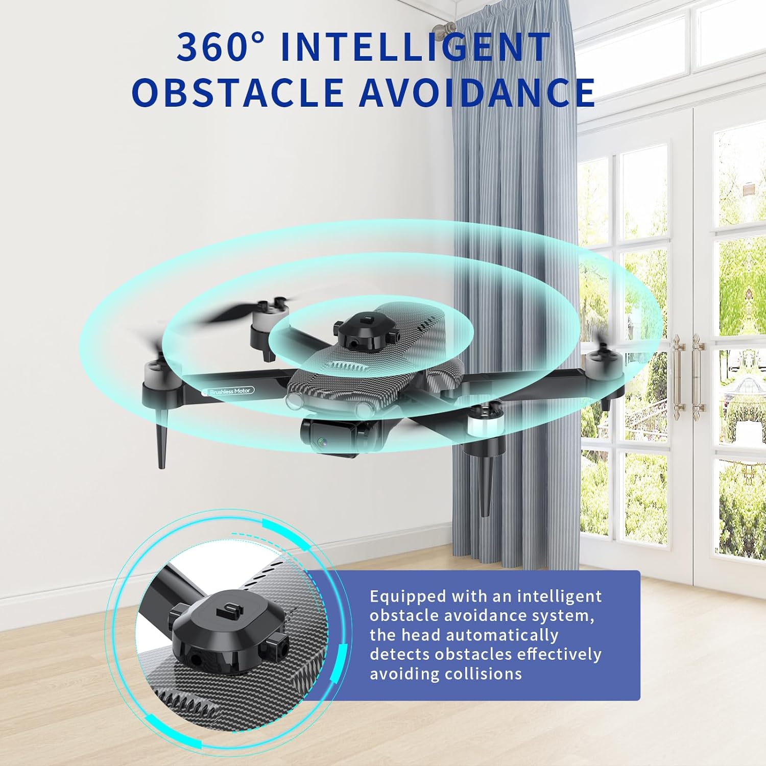 OBEST Drone with Camera 4K, RC Foldable FPV WiFi Live Transmission Drone, Obstacle Avoidance, Brushless Motor, 2 Batteries 28 Minutes, One Key Start/Landing, Headless Mode, Drone for Children - Image 4