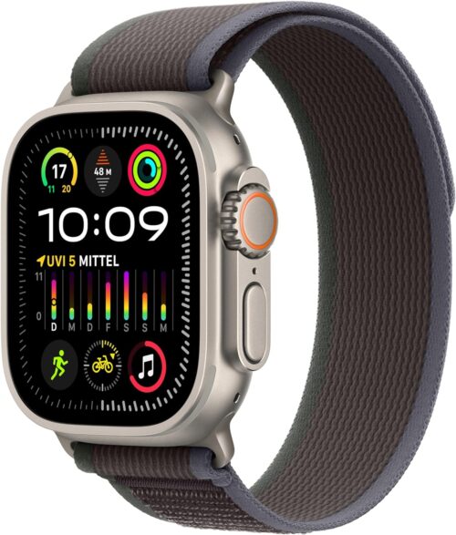 Apple Watch Ultra 2 (GPS + Cellular, 49mm) Smartwatch with Durable Titanium Case and Trail Loop Strap (M/L) in Blue/Black Fitness Tracker, Precise GPS, Extra Long Battery Life, CO₂ Neutral Best Price Apple Watch Ultra 2 (GPS + Cellular, 49mm) Smartwatch with Durable Titanium Case and Trail Loop Strap (M/L) in Blue/Black Fitness Tracker, Precise GPS, Extra Long Battery Life, CO₂ Neutral
