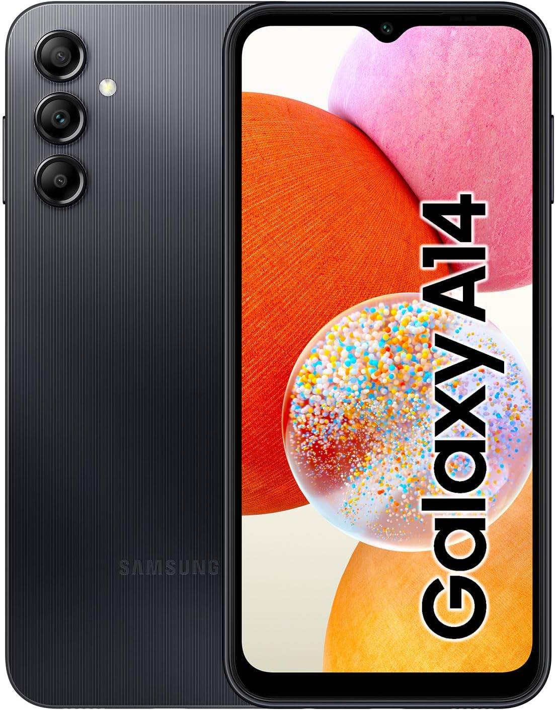 Samsung Galaxy A14 LTE Android Smartphone without Contract, 64 GB, 4 GB RAM, 6.6 Inch Dynamic AMOLED Display, 5,000 mAh Battery, Black, Mobile Phone